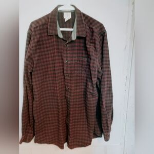 LL Bean Mens Flannel Shirt Red And Black Size XL TALL
